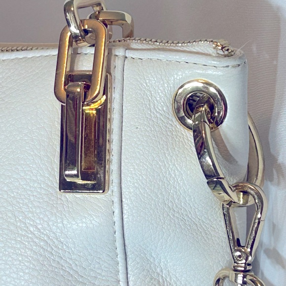 Michael Kors Large White Bags with Gold Accents.  Gently Used. 12.5”L x 9”H - Picture 4 of 15
